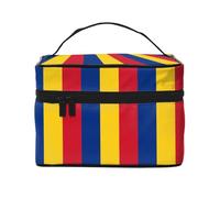 WXZYFP Bandiera della Romania Borsa cosmetica portatile multifunzionale con design a strati interni ed esterni, facile da organizzare varie forniture.