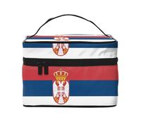 WXZYFP Bandiera della Serbia Borsa cosmetica portatile multifunzionale con design a strati interni ed esterni, facile da organizzare varie forniture.