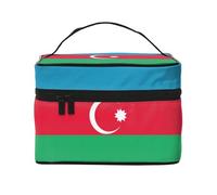 WXZYFP Bandiera dell'Azerbaigian Borsa cosmetica portatile multifunzionale con design a strati interni ed esterni, facile da organizzare varie forniture.