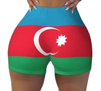 WXZYFP Bandiera dell'Azerbaigian Pantaloncini sportivi elasticizzati e comodi, adatti per il tempo libero quotidiano., Nero, M