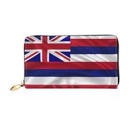WXZYFP Bandiera delle Hawaii American Leather portafoglio lungo stampa fronte/retro, materiale in pelle microfibra, unisex, impermeabile e resistente