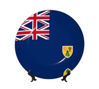 WXZYFP Bandiera delle Isole Turks e Caicos 17,8 cm imitazione bone china piatto decorativo, può essere appoggiato o appeso.