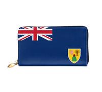 WXZYFP Bandiera delle Isole Turks e Caicos Portafoglio lungo in pelle, stampa fronte/retro, materiale in pelle microfibra, unisex, impermeabile e resistente, nero, taglia unica