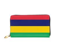 WXZYFP Bandiera delle Mauritius Portafoglio lungo in pelle, stampa fronte/retro, materiale in pelle microfibra, unisex, impermeabile e resistente