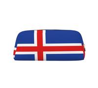 WXZYFP Bandiera dell'Islanda L'astuccio è realizzato in pelle a grana incrociata (PVC), fodera in 100% poliestere e stampa a schermo intero
