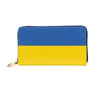 WXZYFP Bandiera dell'Ucraina Portafoglio lungo in pelle, stampa fronte/retro, materiale in pelle microfibra, unisex, impermeabile e resistente