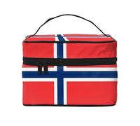 WXZYFP Bandiera norvegese Borsa cosmetica portatile multifunzionale con design a strati interno ed esterno, facile da organizzare varie forniture.