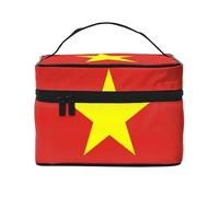 WXZYFP Bandiera vietnamita Borsa cosmetica portatile multifunzionale con design a strati interno ed esterno, facile da organizzare varie forniture.