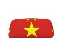 WXZYFP Bandiera vietnamita L'astuccio è realizzato in pelle a grana incrociata (PVC), fodera in 100% poliestere e stampa a schermo intero