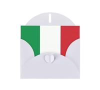 WXZYFP Biglietti di auguri in carta bianca perlescente con bandiera italiana, brillanti su entrambi i lati, adatti per auguri di festa.