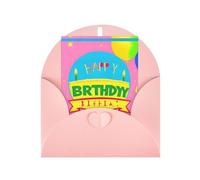 WXZYFP Biglietti di auguri in carta perlescente con buste, perlescenti, adatti per auguri di festa e invitiBuon compleanno palloncino rosa