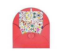 WXZYFP Biglietti di auguri in carta perlescente con buste, perlescenti, adatti per auguri di vacanza e invitiBuon Compleanno Sfondo Rosso