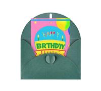WXZYFP Biglietti di auguri in carta perlescente con buste, perlescenti su entrambi i lati, adatti per auguri di festa e inviti. Palloncino di buon compleanno verde scuro