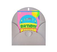 WXZYFP Biglietti di auguri in carta perlescente con buste, perlescenti su entrambi i lati, adatti per auguri di festa e inviti. Palloncino di buon compleanno grigio