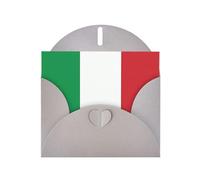 WXZYFP Biglietti di auguri in carta perlescente grigia con bandiera italiana, brillanti su entrambi i lati, adatti per auguri di festa.