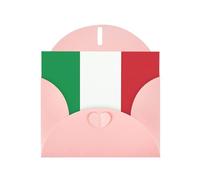 WXZYFP Biglietti di auguri in carta perlescente rosa con bandiera italiana, brillanti su entrambi i lati, adatti per auguri di festa.