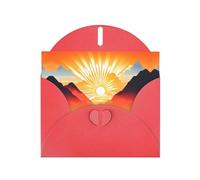 WXZYFP Biglietti di auguri in carta perlescente rossa con alba, brillanti su entrambi i lati, adatti per auguri di festa.