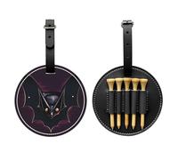WXZYFP Black Ghost Bat Black Borsa portaoggetti per tee da golf in pelle PU stampata su un solo lato, design a 5 puntine con clip da cintura da 20 cm.