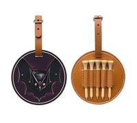 WXZYFP Black Ghost pipistrello marrone stampato su un solo lato PU borsa portaoggetti tee da golf, design a 5 puntine con una clip da cintura da 20 cm.