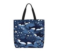 WXZYFP Blue Killer Whale È una comoda borsa monospalla, adatta per lo shopping, i viaggi e le esigenze della vita quotidiana., Nero, Taglia unica
