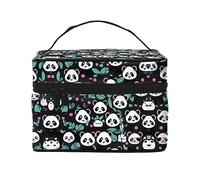 WXZYFP Borsa cosmetica da viaggio a forma di panda, essenziale per gli appassionati di viaggi all'aperto, ha una semplice struttura interna., Nero, Taglia unica