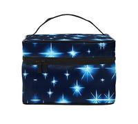 WXZYFP Borsa cosmetica da viaggio a forma di stella blu, essenziale per gli appassionati di viaggi all'aperto, ha una semplice struttura interna., Nero, Taglia unica