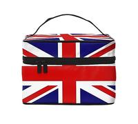 WXZYFP Borsa cosmetica da viaggio con bandiera del Regno Unito, essenziale per gli appassionati di viaggi all'aperto, ha una semplice struttura interna., Nero, Taglia unica