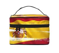 WXZYFP Borsa cosmetica da viaggio con bandiera della Spagna, essenziale per gli appassionati di viaggi all'aperto, ha una struttura interna semplice.