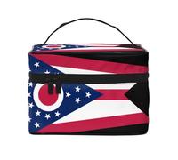 WXZYFP Borsa cosmetica da viaggio con bandiera dello stato dell'Ohio, essenziale per gli appassionati di viaggi all'aperto, ha una semplice struttura interna., Nero, Taglia unica