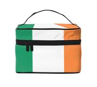 WXZYFP Borsa cosmetica da viaggio con bandiera irlandese, essenziale per gli appassionati di viaggi all'aperto, ha una semplice struttura interna.