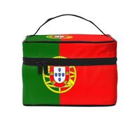 WXZYFP Borsa cosmetica da viaggio con bandiera portoghese, essenziale per gli appassionati di viaggi all'aperto, ha una semplice struttura interna.