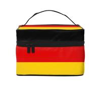 WXZYFP Borsa cosmetica da viaggio con bandiera tedesca, essenziale per gli appassionati di viaggi all'aperto, ha una struttura interna semplice.
