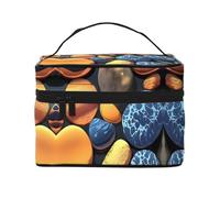 WXZYFP Borsa cosmetica da viaggio con ciottoli gialli, essenziale per gli appassionati di viaggi all'aperto, ha una semplice struttura interna.