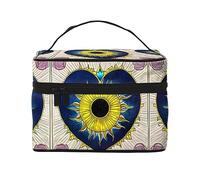 WXZYFP Borsa cosmetica da viaggio con cuore in stile cartone animato, essenziale per gli appassionati di viaggi all'aperto, ha una struttura interna semplice.