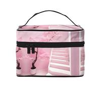 WXZYFP Borsa cosmetica da viaggio con scala bianca in fiore di ciliegio, essenziale per gli appassionati di viaggi all'aperto, ha una semplice struttura interna.