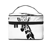 WXZYFP Borsa cosmetica da viaggio giraffa in bianco e nero, essenziale per gli appassionati di viaggi all'aperto, ha una semplice struttura interna.