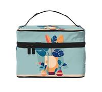 WXZYFP Borsa cosmetica da viaggio in bambù blu arancione Turtleback, essenziale per gli appassionati di viaggi all'aperto, ha una semplice struttura interna., Nero, Taglia unica