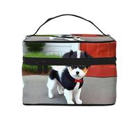 WXZYFP Borsa cosmetica da viaggio per cuccioli in bianco e nero, essenziale per gli appassionati di viaggi all'aperto, ha una semplice struttura interna., Nero, Taglia unica