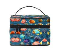 WXZYFP Borsa cosmetica da viaggio per pesci di barriera sottomarina, essenziale per gli appassionati di viaggi all'aperto, ha una semplice struttura interna.