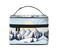 WXZYFP Borsa cosmetica da viaggio White Snowy Mountains, essenziale per gli appassionati di viaggi all'aperto, ha una semplice struttura interna., Nero, Taglia unica