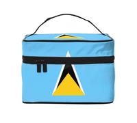 WXZYFP Borsa cosmetica Flag of Saint Lucia Travel, essenziale per gli appassionati di viaggi all'aperto, ha una semplice struttura interna.