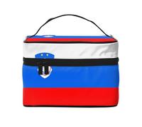 WXZYFP Borsa cosmetica Flag of Slovenia Travel, essenziale per gli appassionati di viaggi all'aperto, ha una struttura interna semplice.
