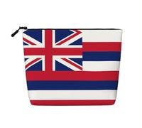 WXZYFP Borsa cosmetica in 100% poliestere monostrato in finto lino, adatta per i viaggi quotidianiBandiera delle Hawaii