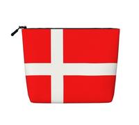WXZYFP Borsa cosmetica in 100% poliestere monostrato in finto lino, adatta per i viaggi quotidianiBandiera Danese