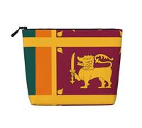 WXZYFP Borsa cosmetica in 100% poliestere monostrato in finto lino, adatta per i viaggi quotidianiBandiera dello Sri Lanka