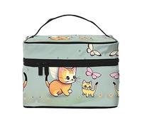 WXZYFP Borsa cosmetica Kitten Butterfly Travel, essenziale per gli appassionati di viaggi all'aperto, ha una semplice struttura interna.