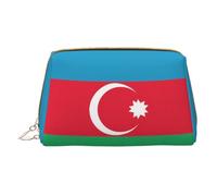 WXZYFP Borsa cosmetica portatile in pelle, chiusura a cerniera per portare oggetti, adatta per la conservazione a casa e in viaggioBandiera dell'Azerbaigian, bianca, taglia unica