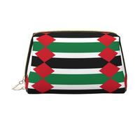 WXZYFP Borsa cosmetica portatile in pelle, chiusura a cerniera per portare oggetti, adatta per la conservazione a casa e in viaggioBandiera dello Stato di Palestina