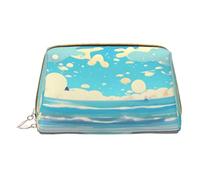 WXZYFP Borsa cosmetica portatile in pelle, chiusura a cerniera per portare oggetti, adatta per riporre oggetti a casa e in viaggioCartone animato da spiaggia, bianco, taglia unica