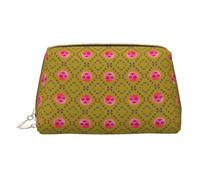 WXZYFP Borsa cosmetica portatile in pelle, chiusura a cerniera per portare oggetti, adatta per riporre oggetti a casa e in viaggio. Funny Face Peach